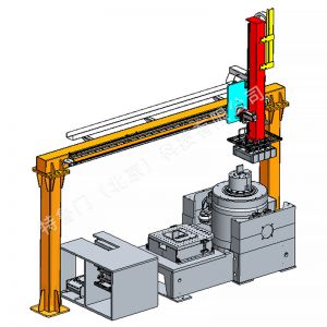 桁架機械手之機牀凹凸料機械手設計企圖